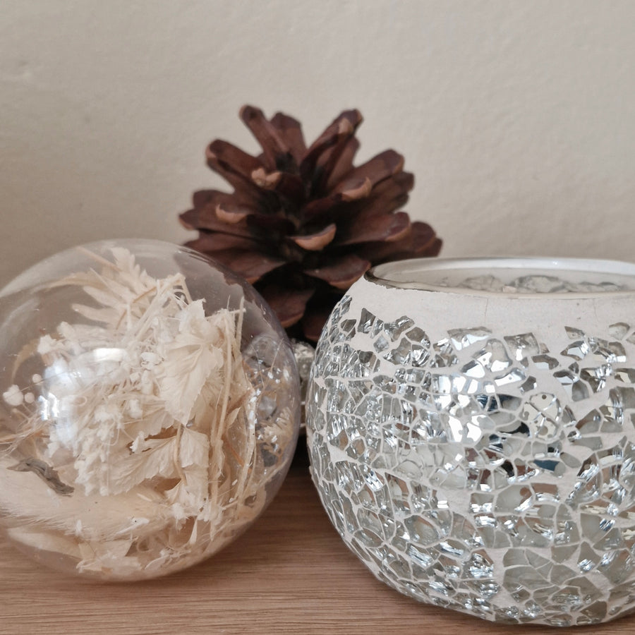 Pine, Fresh Fig & Cedarwood - Silver Mosaic Candle